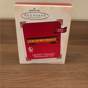 Vintage 2003 Hallmark Keepsake Ornament Lionel Daylight Observation Car  NEW